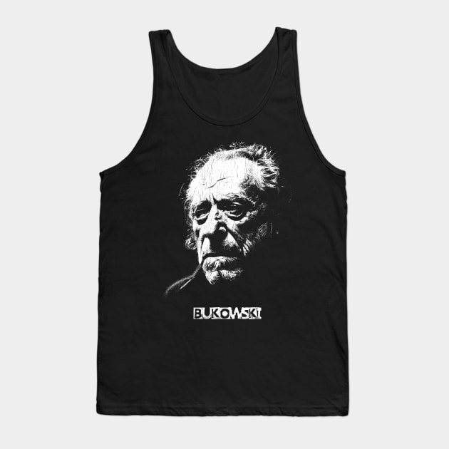 Retro Portrait Charles Bukowski Tank Top by DudiDama.co